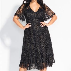 City Chic Metallic Swing Dress 14